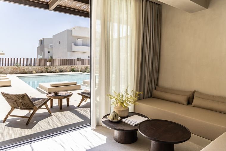 Althea sofa beside the terrace doors